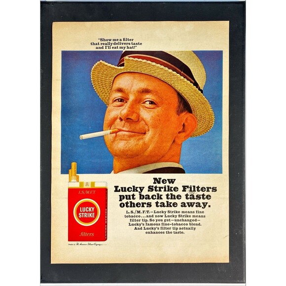 Lucky Strike Cigarettes "Put Back the Taste Others Take Away" Vtg Print Ad 1965 - Picture 3 of 3